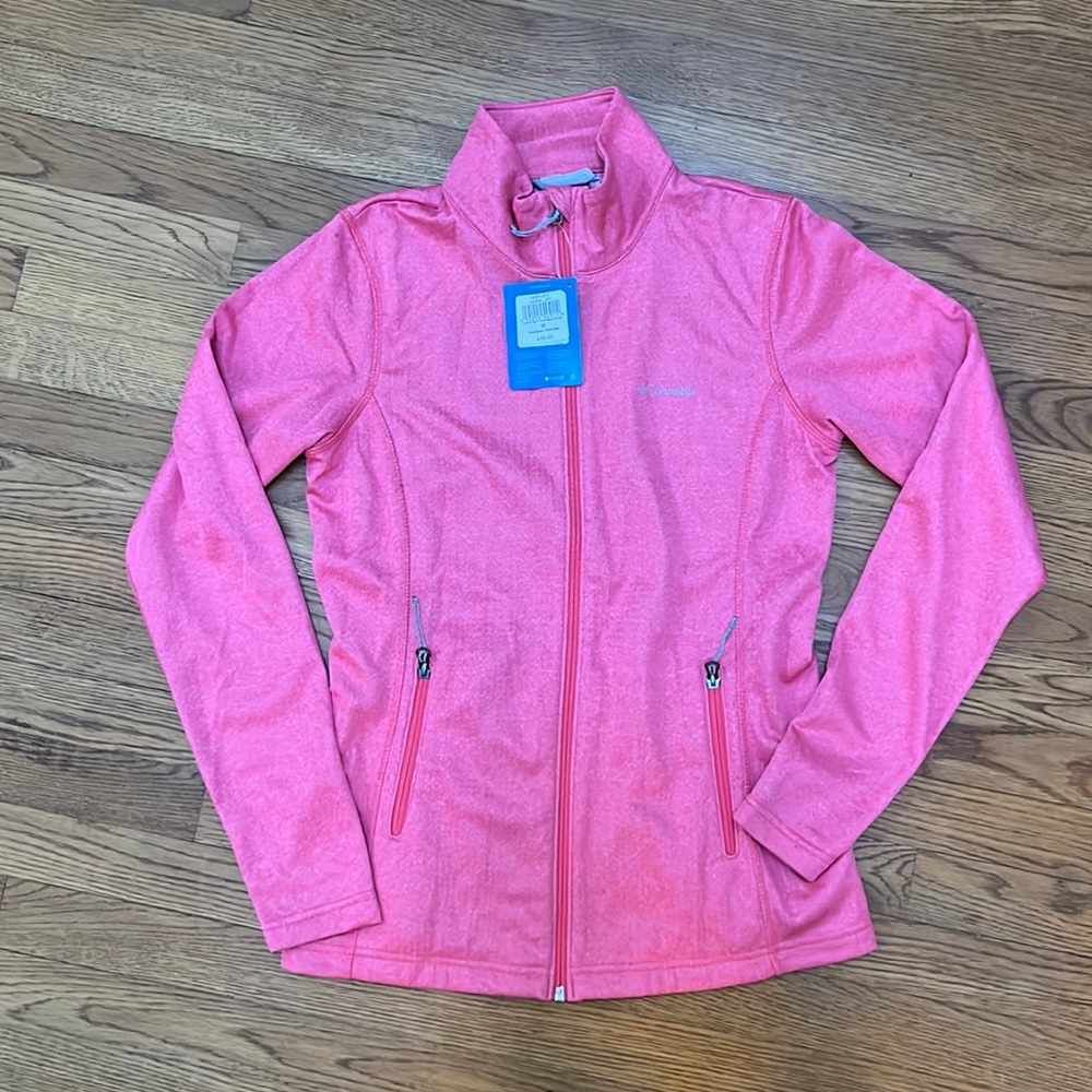 Women’s Columbia Sportswear Park View Grid Fleece Full Zip size M color Pink NWT